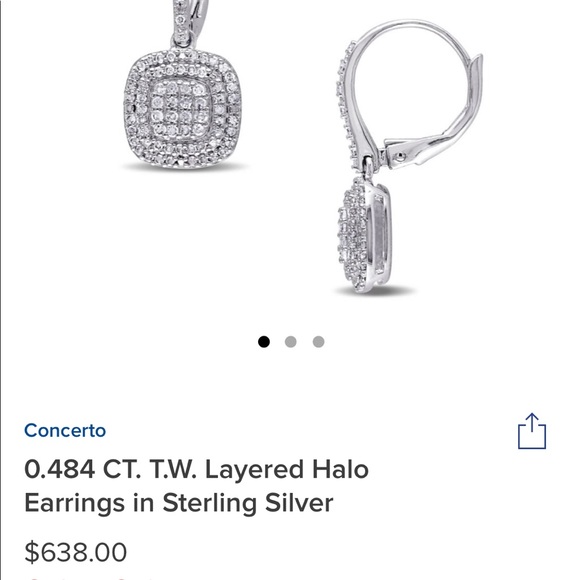 Stunning diamond and sterling silver earrings - Picture 9 of 9